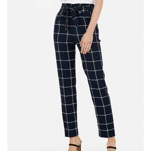 NEW EXPRESS HIGH WAISTED SASH TIE ANKLE PANT